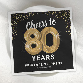 Modern Cheers till 80 års Vuxen födelsedyckor Pappersservett