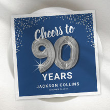 Modern Cheers till 90 års Vuxen Birthday Napkins