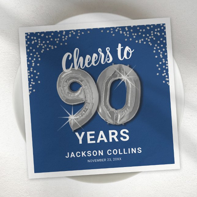 Modern Cheers till 90 års Vuxen Birthday Napkins Pappersservett (Skapare uppladdad)