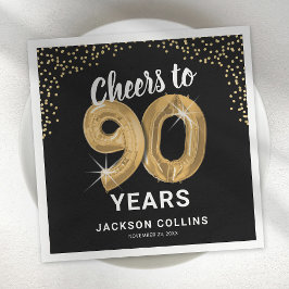 Modern Cheers till 90 års Vuxen Birthday Napkins Pappersservett