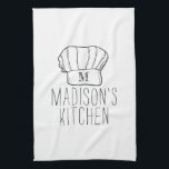 Modern Chef Cook Hat Monogram Simple Snyggt Namn Kökshandduk<br><div class="desc">Modern Chef Cook Hat Monogram Simple Snyggt Namn Kitchen Towel</div>