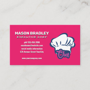 Modern Chef Hat Stil Illustration Visitkort