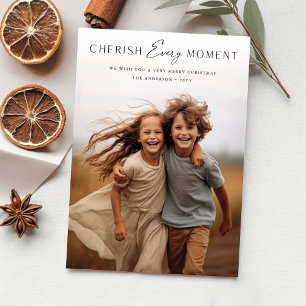 Modern Cherish Varje Moment Kids-familj jul Kort