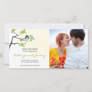 Modern Cherry Blommars Love birds Spara datum Datumet
