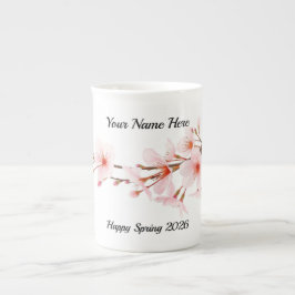 Modern Cherry Blossom Branch Personalized Benporslin Mugg
