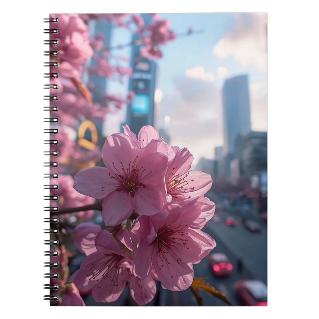 Modern Cherry Blossoms Anteckningsbok (Framsidan)