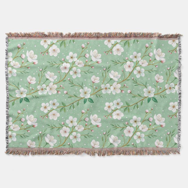 Modern Cherry Blossoms Winter Filt (Framsidan)