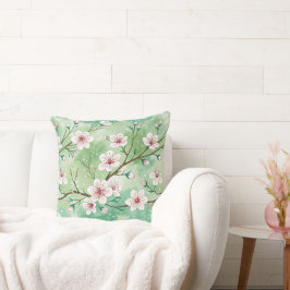 Modern Cherry Blossoms Winter pattern Kudde