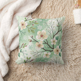 Modern Cherry Blossoms Winter pattern Kudde