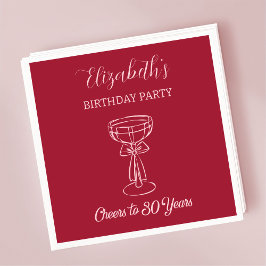 Modern Cherry Cheers till 30 år födelsedagslöjor Pappersservett