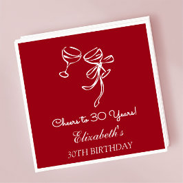 Modern Cherry Cheers till 30 år födelsedagslöjor Pappersservett