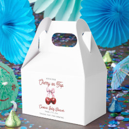 Modern Cherry on Top Rosa Bow Baby Shower Presentaskar