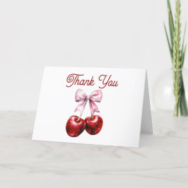 Modern Cherry on Top Rosa Bow Baby Shower Tack Kort