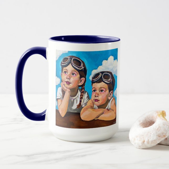 Modern Cherub Painting - Rembrandt Inspired Art Mugg (Med munk)