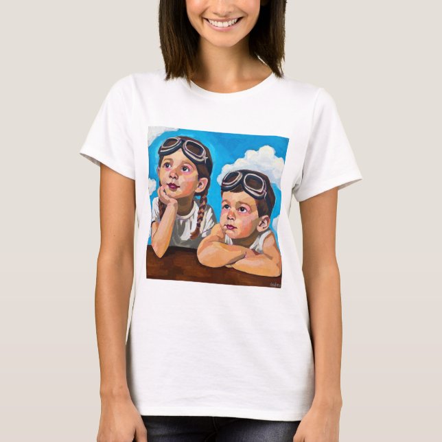 Modern Cherub Painting - Rembrandt Inspired Art T Shirt (Framsida)