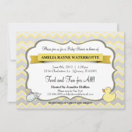 Modern Chevron Baby Djur Baby Shower Inbjudan