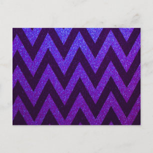 Modern Chevron Blue och Lila Vykort