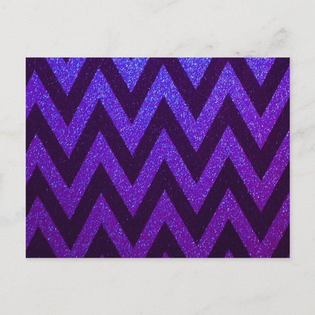 Modern Chevron Blue och Lila Vykort (Framsida)