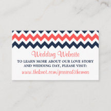 Modern Chevron Bröllop Collection Navy & Coral