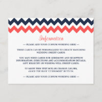 Modern Chevron Bröllop Collection Navy & Coral