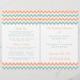Modern Chevron Bröllop Collection Peach & Mint