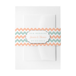 Modern Chevron Bröllop Collection Peach & Mint Band För Inbjudningskort