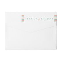 Modern Chevron Bröllop Collection Peach & Mint