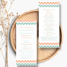 Modern Chevron Bröllop Collection Peach & Mint Program
