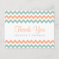 Modern Chevron Bröllop Collection Peach & Mint
