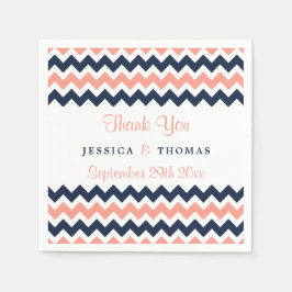 Modern Chevron Bröllop Collection- Rosa & flottan Pappersservett