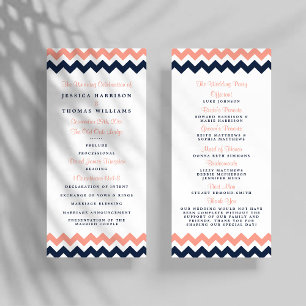 Modern Chevron Bröllop Collection- Rosa & flottan Program