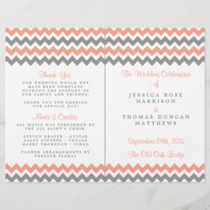 Modern Chevron Bröllop Collection- Rosa & Grått