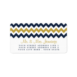 Modern Chevron Bröllop-samlingen - flottan och Gul Adressetikett