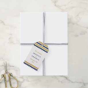 Modern Chevron Bröllop-samlingen - flottan och Gul Presentetikett