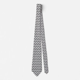 Modern Chevron Design Tie i Black and White Stil Slips