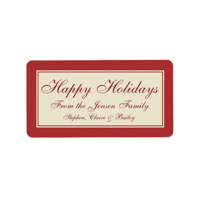 Modern Chevron-etikett eller Märkre för julklapp,  Adressetikett (Framsidan)