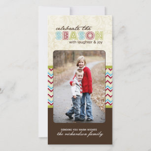 Modern Chevron-julfotoport (4x8) Julkort