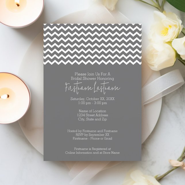 Modern Chevron-Möhippa eller Förlovningsfest Inbjudningar (Bridal Shower Invitation - modern chevrons)