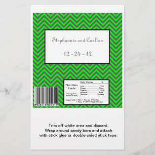 Modern Chevron Neon Grönt/Grått Candy Wrapper