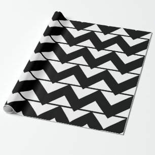 Modern Chevron Rand Black and White Mönster Presentpapper