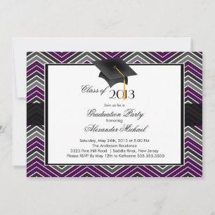 Modern Chevron Student Tassel-Studentfest Inbjudningar