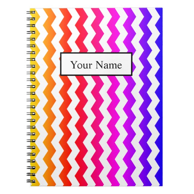 Modern Chevron ZigZag Colorful Mönster Anteckningsbok (Framsidan)