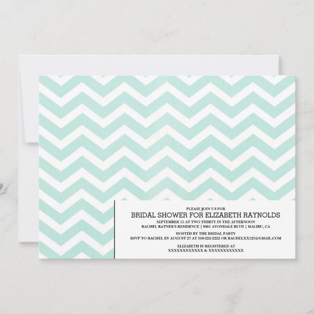 Modern Chevron Zigzag Inbjudningskort för möhippa (Framsida)