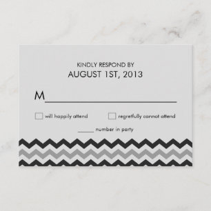 Modern Chevron Zigzag OSA Bröllop Reply Kort