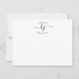 Modern Chic 2 Monogram Initialer Personlig Tack Kort