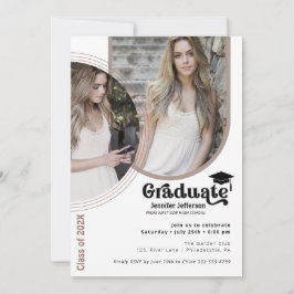 Modern Chic 2-Studentfest för bilder - jordtoner Julkort