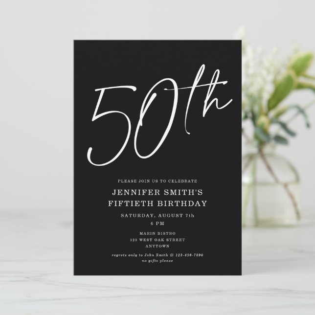 Modern Chic, 50:e Födelsedagsfesten Inbjudningar (Stående Fram)