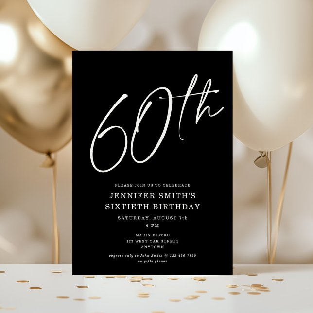 Modern Chic, 60:e Födelsedagsfesten Inbjudningar (Skapare uppladdad)
