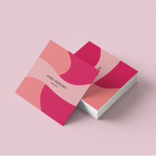 Modern Chic Abstrakt Rosa Hair stylist Fyrkantigt Visitkort