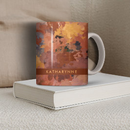 Modern Chic Abstrakt Terracotta Rust Brown Kaffemugg